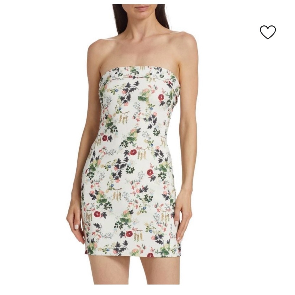 Alice + Olivia Strapless Floral Dress - Multicolor on White